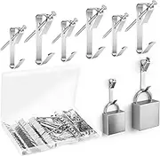 Picture Hangers, 100 Pieces Picture Hanging Kit Including 30lb and 50lb Picture Hanging Hooks, Picture Hooks with Nails for Picture Frames, Hanging Pictures, Clocks on Drywall and Wood Walls (silvery)