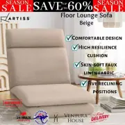 Artiss Floor Lounge Sofa Bed Lazy Couch Futon Linen Recliner Folding Chair Beige