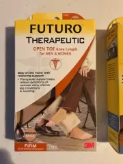 FUTURO Therapeutic Open Toe Knee Length Stockings Medium Beige Firm Compression