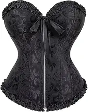 [KissDate] Women's Palace Corset, Breast Lifting and Tummy Controlling Corset (Black,Small)