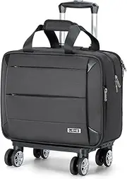 Laptop Trolley Business - Rolling Laptop Case with Wheels, Waterproof Laptop Bag Rolling Case for Travel/Business/Men Women, Grey, Gray