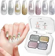 Nail Painting Gel - 4 Colors Gel Nail Paint Palette for Women,No Wash Fingernails Cosmetics, Manicure Polish for Professionals Beginners Home Salon Use