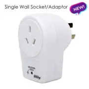 NEW Au Socket Adaptor Single Surge Protected Compact 240 Volt