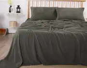Teddy Fleece Sheet Set - Charcoal