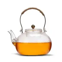 在飛比找ETMall東森購物網優惠-煮茶壺玻璃蒸茶器套裝黑白花茶全自動家用養生壺茶具電陶爐燒水壺