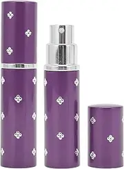 CAPASTEC Pack of 2 Perfume Atomisers Refillable 5 ml Mini Portable Spray Bottle with Window Perfume Container for Handbag, Travel, Holidays, Air Travel, Purple