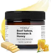 Beef Tallow for Face - Tallow and Honey Balm Moisturizing - Nourishing Beef Tallow for Skin - Anti Aging Body Butter for Women - Beef Tallow Moisturizer - Tallow Blam - Grass Fed Beef Tallow,Raw Honey