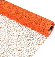 NUOBESTY Roll Jacquard Mesh Hanging Decoration Macrame Ornament Jacquard Net Decor Crafts Decorations Fabric Decor Curtain Mesh Decorative DIY Gauze Net Charm Orange