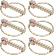 6Pcs 3/8 Inch Heavy Duty Lynch Pin with Ring, round Linch Pins Assortment Kit Lo