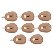 8 Pcs Mini Box Cutters Retractable, Small Utility Knife Letter Opener, Brown