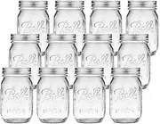Mason Jars Set,480ml Regular Mouth Spice Jar with Airtight Lids - Thicken Seasoning Spice Containers for Kitchen Organization and Storage (12 Units)