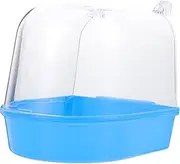 HOLIDYOYO Caged Bird Bath Covered Bird Bath for Small Birds Design for Budgies and Canaries for Bird Cages Blue