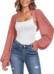 [ZAFUL] Women's Sheer Shrug Y2K Long Sleeve Cardigans 2025 Irregular Tie Front Bolera