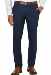 Kenneth Cole Reaction Men's Wool Separate Dress Pants, Blue, Size 40X30