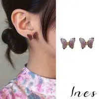 在飛比找momo購物網優惠-【INES】韓國設計S925銀針法式典雅紫水晶蝴蝶造型耳環(