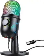 Gaming Microphone USB PC Mic for Streaming Podcasts Recording Condenser