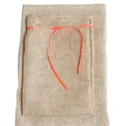 9PC Christmas Linen Drawstring Candy Storage Pouch, Specification:Primary Color Small Size 20*13cm