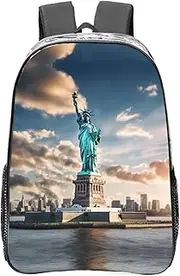 [DRTGEDS] Statue Of Liberty In Nyc Clear Backpack,High Capacity Clear Bag For Travel,Work,Festival, Concerts Women Men Unisex
