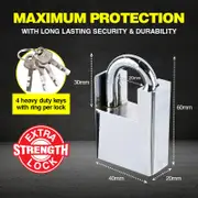 Padlock Extra Heavy Duty Includes 4 Keys 40mm