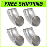 Laser-Cut 2.25 Inch Exhaust Pipe Elbow, 90° Bend, 304 Stainless Steel - 4 Pieces