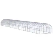 vidaXL Outdoor Chicken Coop Hen House Pet Cage Chicken Run Galvanised Steel