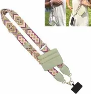 Phone Strap with Zippered Pouch, Clip & Go Strap with/zippered Pouch, Adjustable Phone Strap, Clip & Go Phone Strap & Zipper Pouch, Clip and Go Chain for Phone with Wallet, Universal (A)