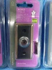 Style Selections Wired Door Bell Button Lighted LED Bronze Finish #0231162