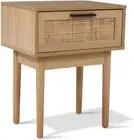 Bedside Table Rattan Board Bed Side Tables Storage Small Narrow Desk Chest of Dr