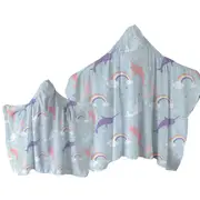 Funny Cute Rainbow Unicorn Dolphin for Kids Towel with Hood