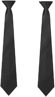 [Generic] 2 Pieces Men's Clip on Ties Solid Color Clip on Ties Pre Tied Neckties for Office School Uniforms