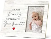 SRADMO Grandparents Picture Frames,Grandkids Photo Frame,The Best Parents Get Promoted To Grandparents Picture Frame,Baby Grandpa Grandma Photo Frame 8x10,Grandparents Baby Announcement Gifts（White-2）