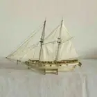 1:100 Scale Handmade Wooden Sailboat Ship Kits Home Model Toy Gift