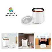 1.0L Mini Rice Cooker, 2 Cups Uncooked Portable Travel Steamer Small,15 Minut...