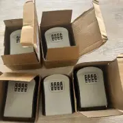 FIVE Units - 4 Digit Wall Mounted Key Lock Boxes Home Outdoor Key Storage Box