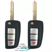 2 For 2014-2017 Nissan Rogue S Flip Key Keyless Remote 3 Button CWTWB1G767