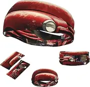 4th Of July Patriotic Old Red Truck Headbands for Women Men Non Slip Workout Sweatbands Adjustable Sports Hair Bands Elastic Head Bands Moisture Wicking Hairband for Running, Cycling, Yoga, Spa