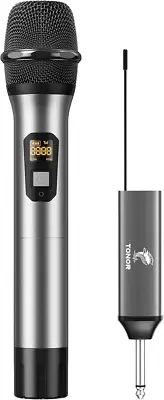 TONOR Wireless Microphone, UHF Metal Cordless Handheld Mic System with Rechargea