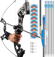 30-50lb Archery 51" Takedown Recurve Bow Arrows Hunting Training Right Hand