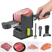 Meat Slicer, Adjustable Thickness 2-4 mm Meat Cutter, Fresh Meat Slicing and Shredding, Safe and Quick Stainless Steel Meat Cutter for Beef Pork Mutton for Home Cooking BBQ Hot Pot