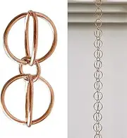 Outside Gutters Rain Chains 9 Ft 10 Ft 12 Ft, Ring Copper Decor Rain Chain Replacement Downspout, Home Rain Water Catcher System, Garden Ornament(Color:B,Size:2.4m/7.8 ft)