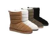 EVERAU® UGG Boots Sheepskin Wool Short Puffer - Army Green / AU Ladies 6 / AU Men 4 / EU 37