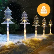Solar Tree Shape Path Lights – 5 Pack, 38cm available in 2 Colors - Warm White