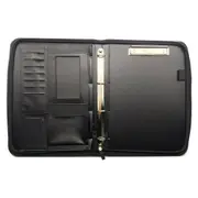 A4 Multifunctional Portable PU Leather Business Office Portfolio Document Resume Zipper Portfolio File Folders with Calculator
