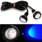 A SET SMALL LED BLACK DOME MOTORCYCLE-CHOPPER-BOBBER TURN SIGNAL LIGHTS BLUE