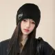 【Acorn 橡果】韓版鍊條保暖毛帽月子帽防曬機能帽頭罩1936(黑色)