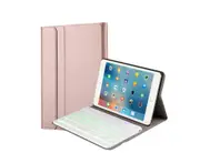 Keyboard Case with 7 Colors Backlit Bluetooth Keyboard for iPad 9.7/10.2/10.5/Mini - Rose Gold