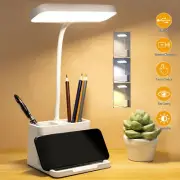 LED Desk Light Dimmable Touch Sensor Table Bedside Reading Lamp USB Rechargeable
