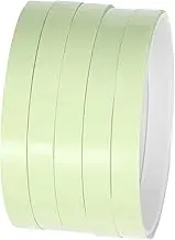 DIKACA 5 Rolls Fluorescent Adhesive Tape for Stairs Glow Dark Safety Strips Non Slip Traction for Green Luminous Floor Markers for Offices and Public Areas