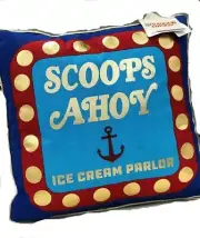 New NWT Netflix Stranger Things Throw Pillow Scoops Ahoy Blue Corduroy 16"