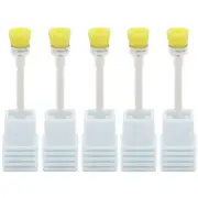 PANA USA 5 Pieces Yellow Carbide Cleaning Brush- Nail Drill Bit Cleaning Tool